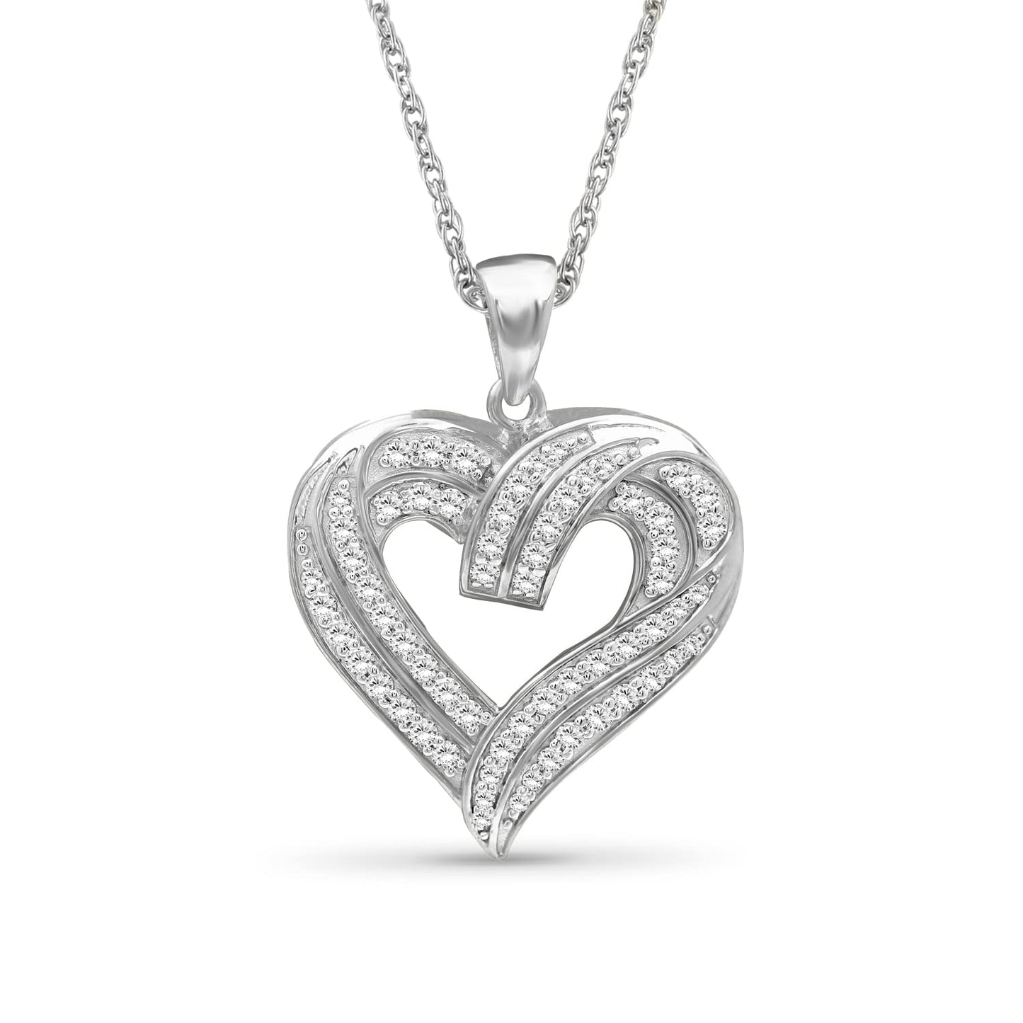 RARE STORE Heart Pendant Necklace | 925 Sterling Silver & 1.00 ct