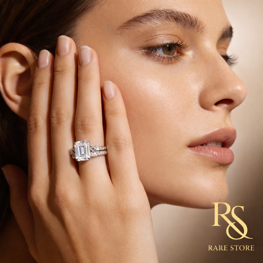 RARE STORE 3 Carat Moissanite Celtic Bridal Ring Set | 925 Sterling SilverRARE STORE 3 Carat Moissanite Celtic Bridal Ring Set | 925 Sterling Silver